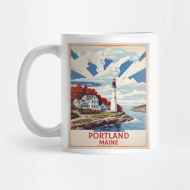 Portland Maine United States of America Tourism Vintage Poster by TravelersGems